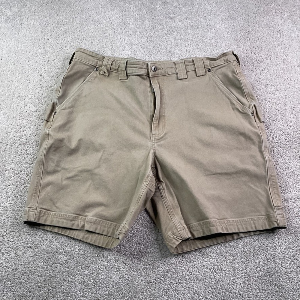 Duluth Shorts Mens 40 (Fits 38) Tan Canvas Stretch Flex Fire Hose‎ Carpenter